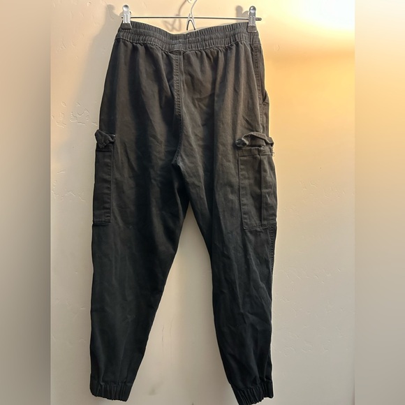 Men's Black Jogger Pants - Relaxed Rebel Fit, Size M, with Side Pockets - Picture 3 of 3